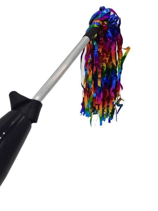 Festive Rainbow Mylar Flogger Accessory for Violet Wand w/ Strap - Image 3