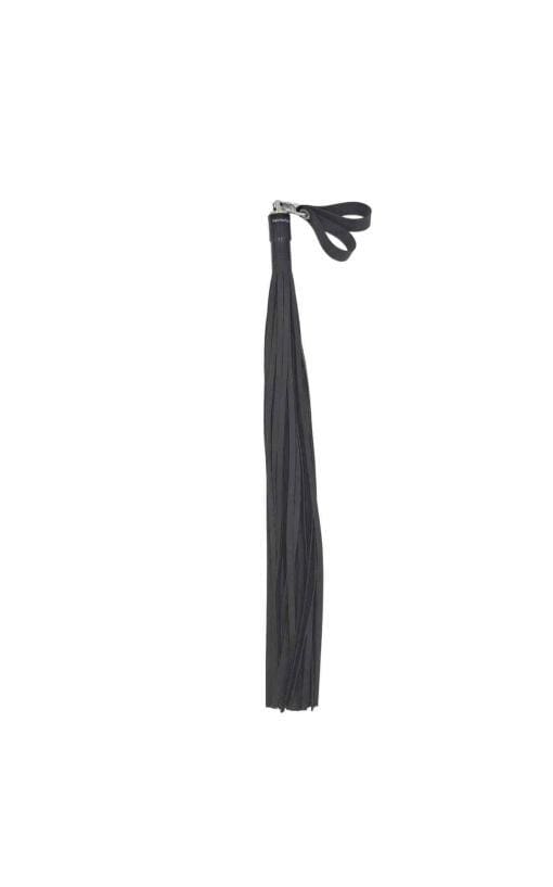 Painful Rubber 1/4” Flogger, Black, for Maximum Ouch