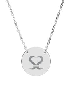 Engraved Circle Necklace — Heart Knot Personalized Pendant